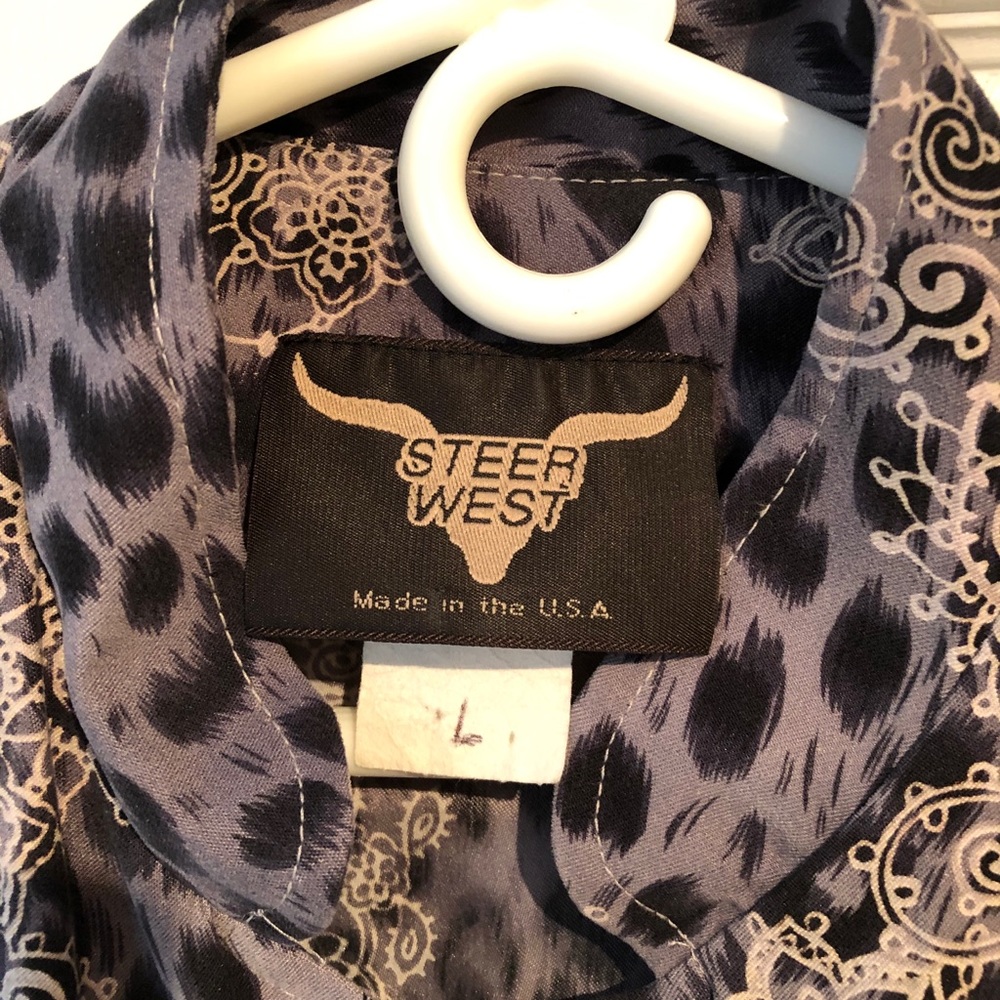 Wester style shirt/jacket with leopard & fringe